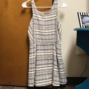 Gray and white striped dress